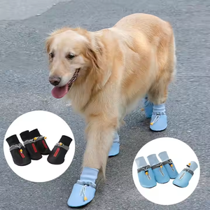 <span class=keywords><strong>Hiver</strong></span> 4 pcs/set English Printed Dog Shoes Large Size Outwear Booties Four Seasons Breathable Classic Adjustable Pet Supplies - Product Image 6