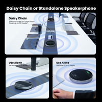 Tenveo M5BEX Daisy-Chain Konferenzlautsprecher mit Touchscreen, Wireless/BT/USB, 5W Lautsprecher, 8000mAh, 4 Mikrofone, 6 Meter Audiosystem