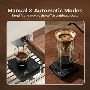 Metal Shell Espresso Pour-Over Modes Type-C Charging <b>Digital</b> <b>Kitchen</b> Mini Coffee Scale with <b>Timer</b> - Product Image 4