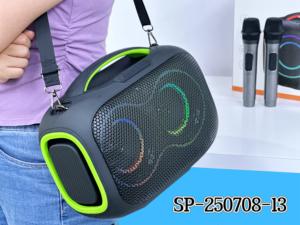 ลำโพงคาราโอเกะบลูทูธแบบพกพาพร้อมสายคล้องไหล่4นิ้วลำโพงวูฟเฟอร์คู่ทวีเตอร์ขนาดใหญ่ระบบเสียงบูมบ็อกซ์ RGB - Product Image 4