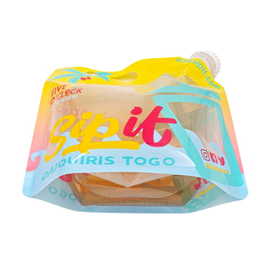 Pochette transparente 4L 5L à bec liquide, pot pour boissons, pour traiteur sauce à eau, condiments, coco, prêt à dropshipping - Product Image 2