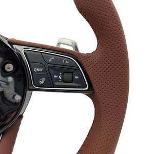 Volant en cuir de couleur <span class=keywords><strong>marron</strong></span> personnalisé pour Audi A3 A4 A5 A6 A7 B7 B8 B8.5 S3 S4 S5 S6 S8 B9 C7 RS3 RS5 RS6 Q5 Q7 TT - Product Image 5