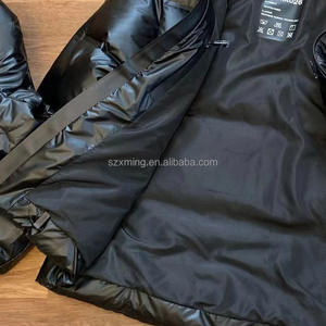 Piumino Bomber da Uomo Personalizzato Casual Invernale Leggero e Caldo in Piuma d'Anatra con Cappuccio Colore Nero - Product Image 6