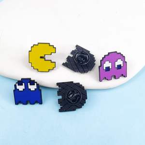 Karikatür piksel adam şekli broş yaratıcı oyun hatıra mineli yaka rozeti - Product Image 3
