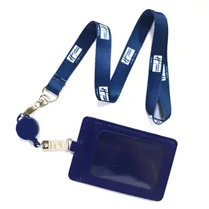 Khuyến Mãi Tùy Chỉnh Pu Id Chủ Thẻ Lanyard Tạo Vải Dệt Hội Nghị Hội Chợ Dây Buộc Với Logo Hấp Dẫn