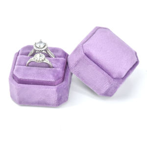 स्पॉट मैक 2 पीसी मखमली ऑक्टागोनल रिंग बॉक्स थोक कस्टम गहने बॉक्स - Product Image 3