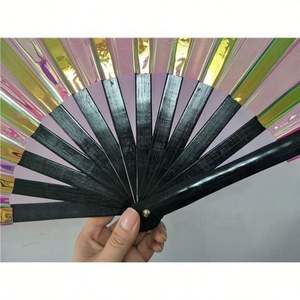 Decoraciones de Pared de PVC, Regalo Festivo, Abanico de Mano Transparente Iridiscente de Fantasía, Abanico Grande de Kpop - Product Image 5