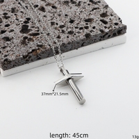 Bijoux fantaisie en acier inoxydable, chaîne à maillons mignonne, collier simple avec pendentif croix personnalisé, vente en gros unisexe, plaqué or 18 carats