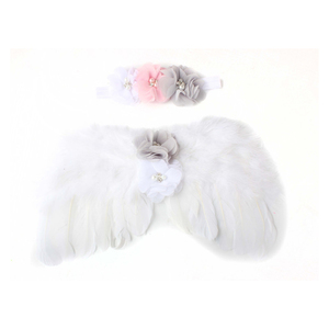 Accesorios de fotografía recién nacido alas cinturón para el cabello estudio foto accesorios pluma diamantes de imitación productos para bebés conjunto de alas de Ángel - Product Image 6