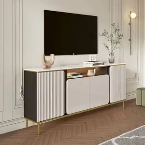 Orangefurn Modern Modern Living Room Furniture Cabinet Tv Stand Sintered Stone Media Console Tv Stands With 4 Doors & 5 Shelves