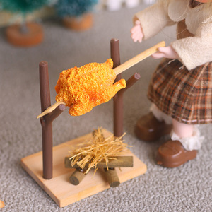 Modelo de Pollo Asado en Miniatura para Casa de Muñecas, Mini Picnic al Aire Libre - Product Image 1