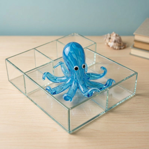 Figura de Pulpo de Cristal Hecha a Mano, Criatura Marina Azul, Decoración para Bodas y Bautizos, Adorno Moderno para Mesa, Decoración para el Hogar con Forma de Aves - Product Image 4