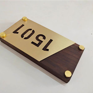 Letrero de Diseño Personalizado Económico, Placa de Metal de Latón, Cobre y Oro, Acero Inoxidable, para Casa, Hotel, Puerta, Número de Habitación - Product Image 2