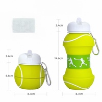 Ballons de football et de billard écologiques, bouteilles d'eau pour enfants, sans BPA, légères, réutilisables, 550 ml