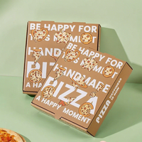 Boîte à pizza en papier ondulé avec logo personnalisé 8 pouces 10 pouces 12 pouces avec impression en relief colorée Conception à fente de stratification mate pour usage alimentaire