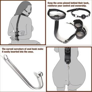 Juegos para Adultos, Esposas para Cuello, Muñecas y Cintura, Collar, Bola para la <span class=keywords><strong>Boca</strong></span>, Cinturón de Restricción, Juegos Sexuales, Cinturón de Restricción 97 - Product Image 5