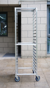 20 Tier 660x510x1750mm Bandeja para hornear de aluminio Panadería Pan Trolley Racks con tapa de aluminio - Product Image 3