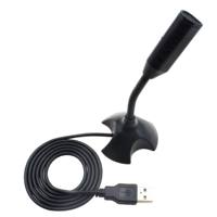 Microphone de bureau USB compact avec support pour ordinateur portable et PC, micro de streaming à col de cygne réglable