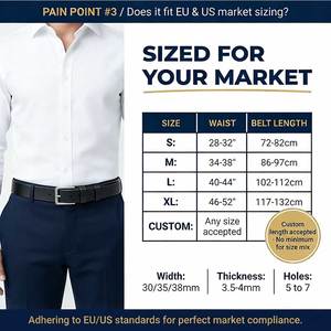 Cinture di Lusso da <span class=keywords><strong>Uomo</strong></span> in Pelle con Fibbia in Lega, Stile Casual per Jeans, Produzione OEM/ODM, Cinturino Personalizzato per <span class=keywords><strong>Uomo</strong></span> - Product Image 4