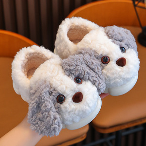 Women's Evergreen Canvas Cotton Fluffy Cute Puppy-pattern Winter Warm Eco-friendly Slip-resistant Plastic-soled Plush Outdoor - Product Image 1