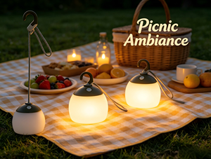 Lanterne de <span class=keywords><strong>camping</strong></span> rechargeable en silicone, double couleur, étanche, type C, lampe LED suspendue pour tente, randonnée en plein air, urgence - Product Image 5