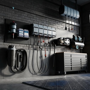 PB-PRO-003 Équipement de lavage de voitures pour garage, système professionnel 5-en-1, <span class=keywords><strong>station</strong></span> de detailing intégrée, compresseur d'air, armoire à outils, atelier - Product Image 4