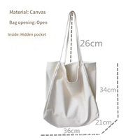 Sac à main en toile de grande capacité Ins japonais sac fourre-tout coréen de couleur unie avec logo personnalisé pour les annonces et le shopping
