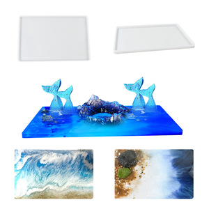 Moule goutte à goutte Grand <span class=keywords><strong>pendule</strong></span> rectangulaire 14 pouces moule en silicone planche à <span class=keywords><strong>dessin</strong></span> en résine pour le bricolage fait main - Product Image 3