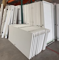 Porte pré-montée HDF blanche apprêtée, porte intérieure moulurée en bois avec âme alvéolée creuse