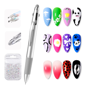 Bolígrafo de Diseño 5 en 1 para Decoración de Uñas con Puntas de 0.8, 1.0, 1.6 y 2.0 mm, Herramienta para Degradados, Flores y Pedrería - Product Image 1