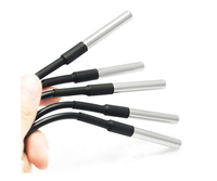 Kabel Sensor suhu, (kualitas tinggi) Stainless Steel tahan air DS18b20 1/2/3/5M Sensor suhu 18B20