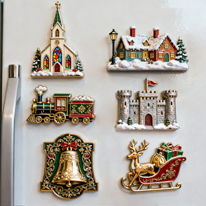 Aimants de réfrigérateur personnalisés sur mesure, aimants de réfrigérateur en métal émaillé en alliage de zinc avec logo personnalisé - Product Image 5