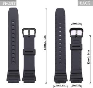 Lionorm Sport <span class=keywords><strong>Bracelet</strong></span> de <span class=keywords><strong>montre</strong></span> étanche pour <span class=keywords><strong>Casio</strong></span> AE-1300 W-800H Montres pour hommes <span class=keywords><strong>Bracelet</strong></span> de <span class=keywords><strong>montre</strong></span> de remplacement en résine TPU - Product Image 4