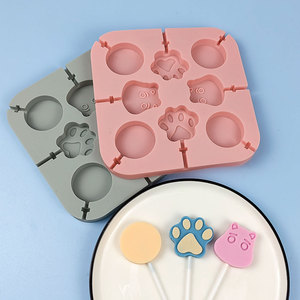 Cartoon <strong>Hippo</strong> Paw Silicone Lollipop Mold Cheese Stick <strong>Chocolate</strong> Candy Baking Decor - Product Image 5