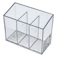 Organisateur de cosmétiques moderne et minimaliste en plastique à trois compartiments Shangyoujia, transparent, pour bureau et coiffeuse