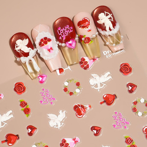 Calcomanías de Uñas con Beso de Cupido para el Día de <span class=keywords><strong>San</strong></span> Valentín 2026, Diseño de Labios para Arte de Uñas, Decoración Romántica para <span class=keywords><strong>Manicura</strong></span> DIY - Product Image 5