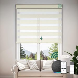 Stores zébrés motorisés sans fil de haute qualité <span class=keywords><strong>à</strong></span> réduction de bruit avec té<span class=keywords><strong>l</strong></span>écommande et commande vocale pour salle de bain et cuisine - Product Image 3