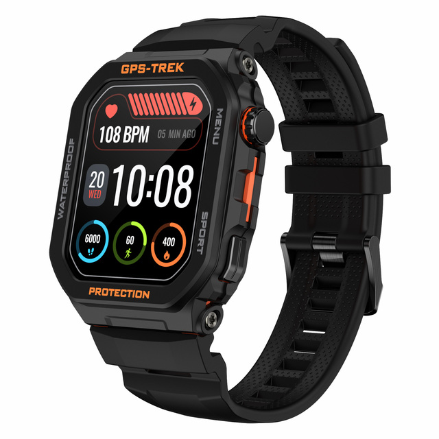 FT61 Smart Watch for Men BT Call Health Monitoring 1.75inch Screen IP68 Waterproof GPS Positioning Sport Smartwatch