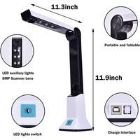 Caméra de documentation pour ordinateur portable, enseignement en ligne de 8Mp Hd A4 File Camera Scanner avec support visual presenter