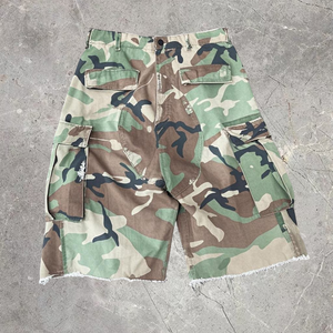 <span class=keywords><strong>Pantaloncini</strong></span> <span class=keywords><strong>Cargo</strong></span> mimetici corti da <span class=keywords><strong>uomo</strong></span> YOUMI Streetwear mimetico con orlo grezzo con tasche a vita media 100% cotone - Product Image 3
