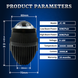 JC-48 nouveau 2 pouces 80W Bi <span class=keywords><strong>LED</strong></span> projecteur lentille étanche <span class=keywords><strong>antibrouillard</strong></span> intégré double faisceau <span class=keywords><strong>antibrouillard</strong></span> - Product Image 5