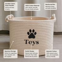 Panier de rangement en corde de coton rond tressé pour chambre à coucher et bureau – Design gain de place