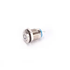 12mm Metal Push Button Switch LED Light 2V/3V/6V/12V/24V/36V/110V/220V/250V Self Lock Latching Led Button