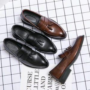 High-end Italian Style Men's Genuine Leather Oxford Handmade Wedding <b>Shoes</b> Slip-On Closure Autumn Light Embroidered Camouflage - Product Image 1