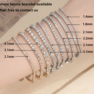 Starsgem envía en 1 día una pulsera de diamantes de oro de 10k con diamantes cultivados en laboratorio de corte redondo de 1.4 mm, joyería con certificado IGI, pulsera tipo tenis. - Product Image 5