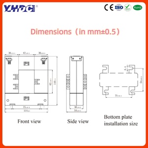 Yhdc sct6040qt lỗ hình chữ nhật chia lõi hiện tại biến áp 1A/5A đầu ra | ĐẦU vào 250a-2000a - Product Image 3
