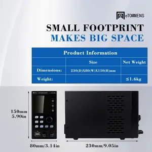 Mini Fuente de Alimentación Programable con Salida Ajustable de 0-30V y 0-10A, Salida Única para Electrónica - Product Image 2
