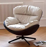 Fauteuil inclinable à bascule de luxe moderne nordique avec structure en fer, revêtement en cuir synthétique souple, fonction d'inclinaison pour la maison, le bureau et l'hôtel