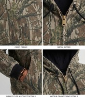 Sweat à capuche zippé camouflage vintage pour homme et femme, veste de chasse décontractée à motif bois, manteau à capuche streetwear