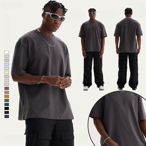 T-shirts unisexes en coton respirant à manches courtes <span class=keywords><strong>et</strong></span> col rond, de qualité supérieure, 240 g/m², coupe ample, classique, uni - Product Image 3